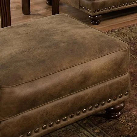 Rustic Ottoman in Traditional Furniture Style
